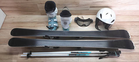 Комплект HEAD лыжи 127 см, сапоги 23 см - размер 36, шлем, палки, очки домовичок супер, фото 3