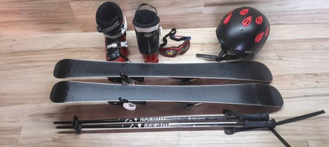 Комплект TECNOPRO лыжи 90 см, сапоги 19 см - размер 30, шлем, палки, очки домовичок супер, фото 3