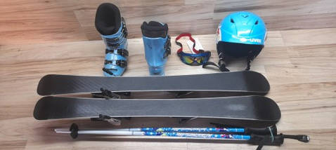 Комплект TECNOPRO лыжи 90 см, сапоги 20.5 см - размер 32, шлем, палки, очки домовичок супер, фото 3