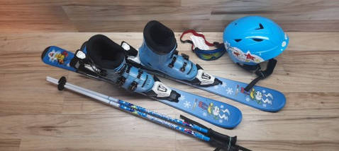 Комплект TECNOPRO лыжи 90 см, сапоги 20.5 см - размер 32, шлем, палки, очки домовичок супер, фото 2