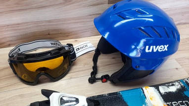 Комплект TECNOPRO лыжи 120 см, сапоги 20 см - размер 31, шлем, палки, очки домовичок тулс, фото 3