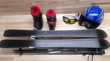 Комплект ATOMIC лыжи 100 см, сапоги 19.5 см - размер 30.5, шлем, палки, очки домовичок тулс, фото 2