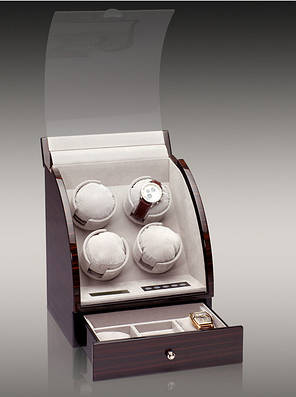 Шкатулка для підзаводу годинників, тайммувер для 4-х годинників Rothenschild RS-324-4-E, фото 2