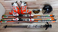 Комплект BLIZZARD лыжи 136 см, сапоги 26 см - размер 40, шлем, палки, очки домовичок для всеи семьи, фото 1