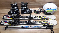 Комплект SALOMON лыжи 100 см, сапоги 20 см - размер 31, шлем, палки, очки домовичок для всеи семьи, фото 1