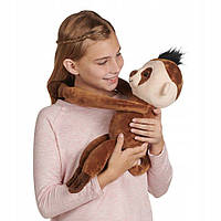 Интерактивная мягкая детская игрушка-обнимашка Ленивец WowWee Fingerlings Hugs Kingsley Brown, фото 1