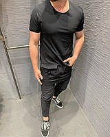 Подовжена молодіжна чоловіча футболка з кишенями, чорного кольору - S, M, L