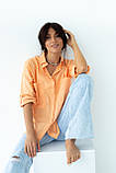 Бавовняна сорочка з накладними кишенями QU STYLE - персиковий колір, S (є розміри), фото 3