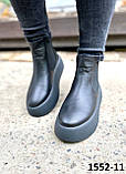 Ботинки женские зимние кожаные черные челси, фото 5