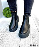 Ботинки женские зимние кожаные черные челси, фото 7