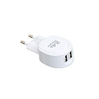 Сетевая зарядка Moxom KH-46 2.4A адаптер 2 USB + кабель Micro USB Белый TE, КОД: 2620952