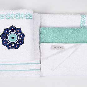 Набор полотенец Karaca Home - Destiny turkuaz бирюзовый 5 предметов