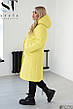 Пальто стьобана жіноче на блискавці з капюшоном розміри: 48-58, фото 6