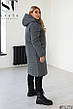 Пальто стеганое женское на молнии с капюшоном размеры: 48-58, фото 4