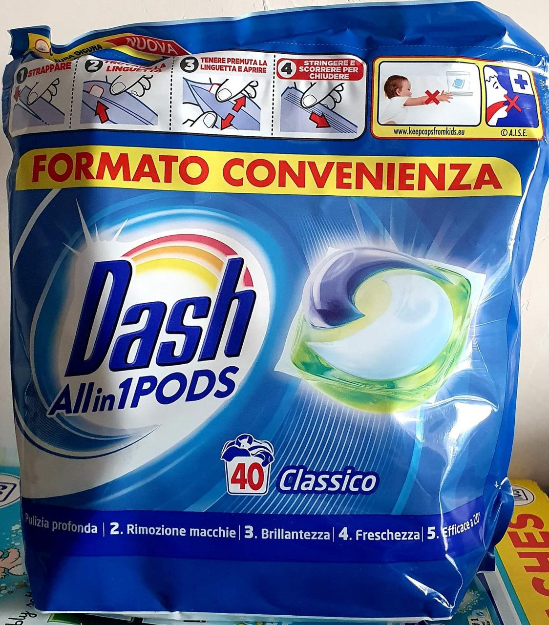 

Капсулы для стирки Dash All in 1 Pods Classico, 40 штук