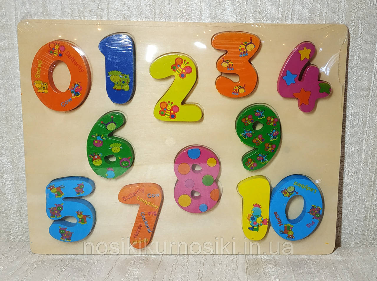 Дерев'яна іграшка MD 0933 - дерев'яна рамка вкладиш математика цифри