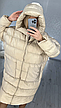 Жіноча тепла зимова подовжена куртка з капюшоном розмір універсальний, фото 4