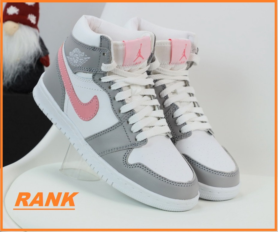 

Кроссовки женские Nike Air Jordan 1 Retro в стиле Найк Аир Джордан 1 Ретро черно белые зимние, Серый