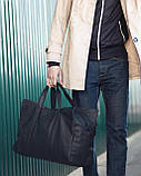 Велика дорожня чоловіча сумка через плече чорна BOSTON стильна міська з екошкіри, фото 2