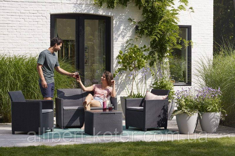 Комплект садових меблів Keter Claire 2 Seater Sofa Set with Storage Table ( Keter Claire ) для дому, саду
