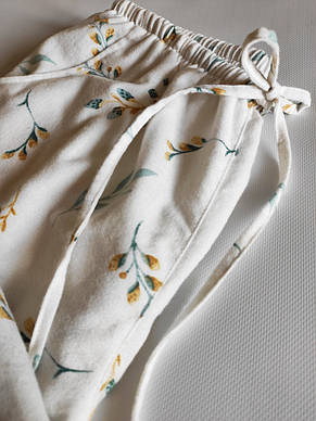 Пижамно-домашние фланелевые штаны с растительным узором на подарок девушке/подруге/сестре, фото 2