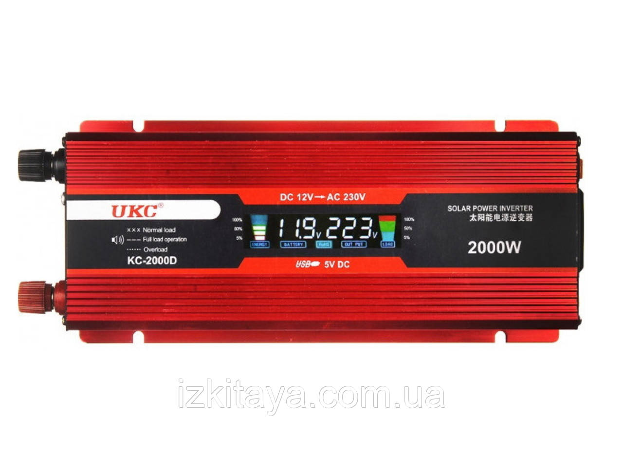 

12V в 220V Преобразователь напряжения UKC 2000W KC-2000D автомобильный инвертор с LCD дисплеем