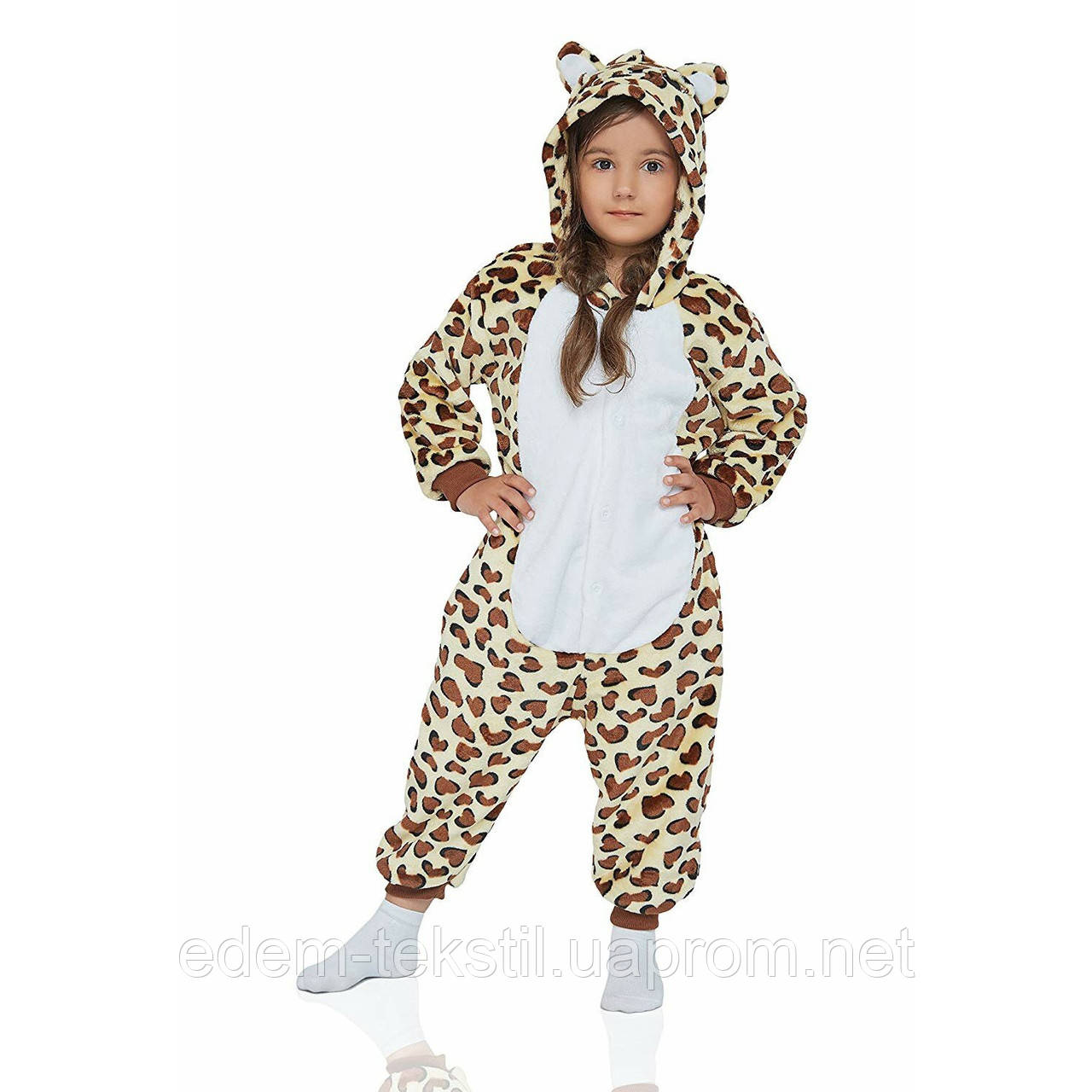 

Пижама кигуруми Леопард для детей плюшевая, Рост 140
