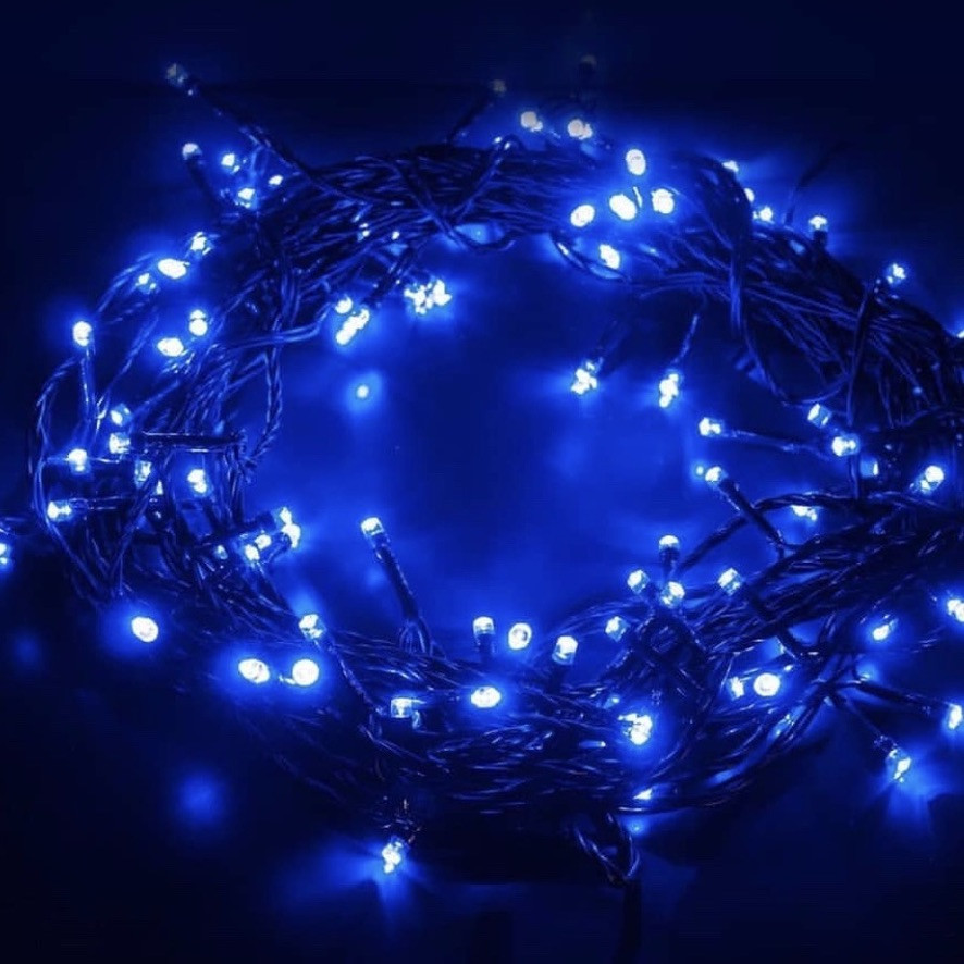 Светодиодная гирлянда нить 500 led  32м, черный провод, Синий