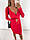 Трикотажне плаття в рубець довжиною міді облягаючого фасону і з глибоким декольте (р. 42-46) 73PL3128, фото 6