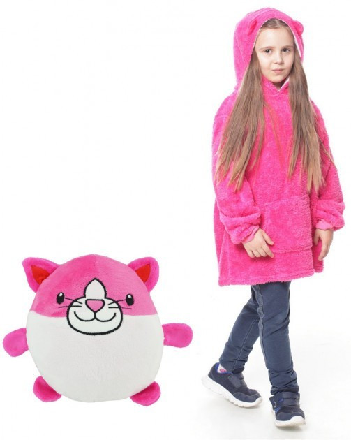 

Детский Плед Худи-трансформер Huggle Pets Розовый