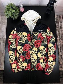 Куртка женская зима-весна-осень красный без капюшона  The North Face (TNF) Skull and Roses Red
