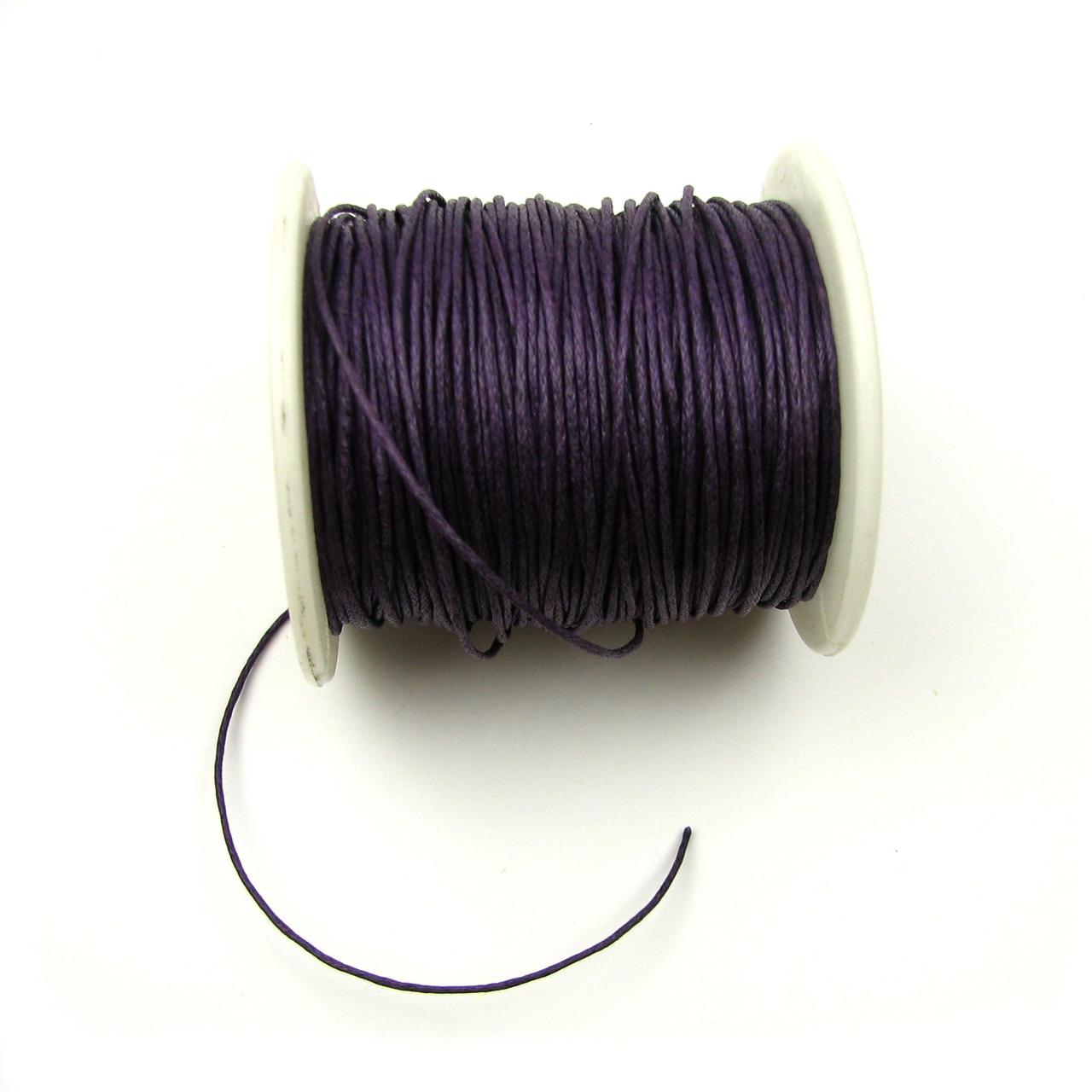 Шнур вощеный 1мм Фиолетовый отрез - 1м SHV010