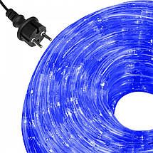 Гирлянда светодиодная уличная Springos Гибкий шнур Rope Light Дюралайт лента для дома 20 м 480 LED Blue, фото 2