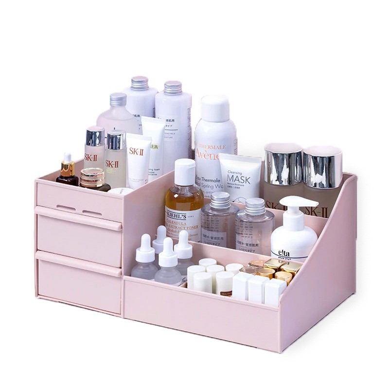 

Органайзер/подставка для косметики настольный с выдвижными ящиками Cosmetics Organizer розовый (СО-28997)