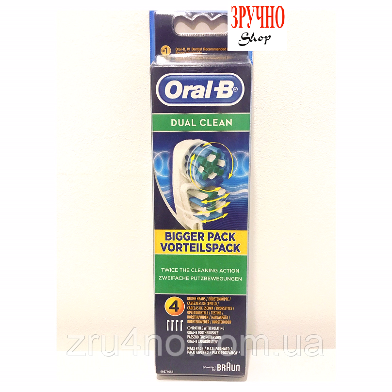 Насадки для зубной щетки Braun Oral-B EB417 Dual Clean - 4 шт.