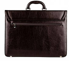 Великий чоловічий портфель з шкірозамінника AMO SST03 коричневий, фото 3
