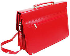 Жіночий портфель з еко шкіри AMO Польща SST10 червоний, фото 3