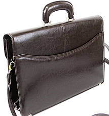 Чоловічий портфель з шкірозамінника JPB TE-34 коричневий, фото 2