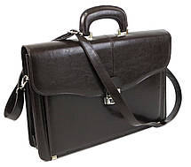 Чоловічий портфель з шкірозамінника JPB TE-34 коричневий, фото 3