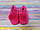 Дитячі кімнатні капці хутряні дуже теплі "Зайчики" яскраво рожеві, фото 3