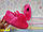 Дитячі кімнатні капці хутряні дуже теплі "Зайчики" яскраво рожеві, фото 4