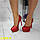 Туфли на шпильке с платформой классика красные, фото 5