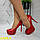 Туфли на шпильке с платформой классика красные, фото 7