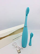 Звукова силіконова зубна щітка Electric Silicine Toothbrush + запасна щітка в комплекті Pink, фото 2