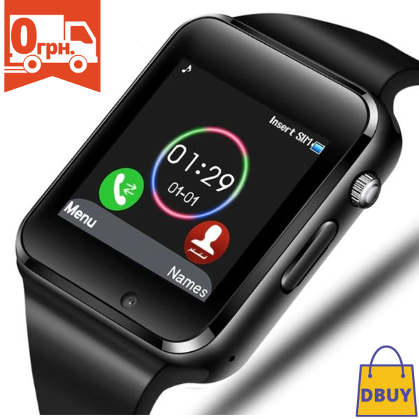 

Смарт часы мужские черные smart watch мужские умные с сим-картой 2018 года a1 turbo uwatch 5015 black