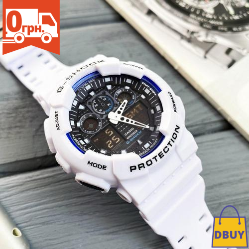 

Часы casio g shock мужские наручные белые наручные белый цвет casio g-shock ga-100 white-blue-black