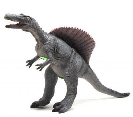 Динозавр резиновый "Спинозавр", большой, со звуком (серый)