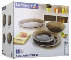 Столовий сервіз коричневий скляний Luminarc Амбьянте екліпс 19 предметів (L5176), фото 2