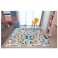 Детский складной игровой коврик 2-х сторонний EVA CARRELLO XPE-008 (200*1*180 см) Город| Бебипол