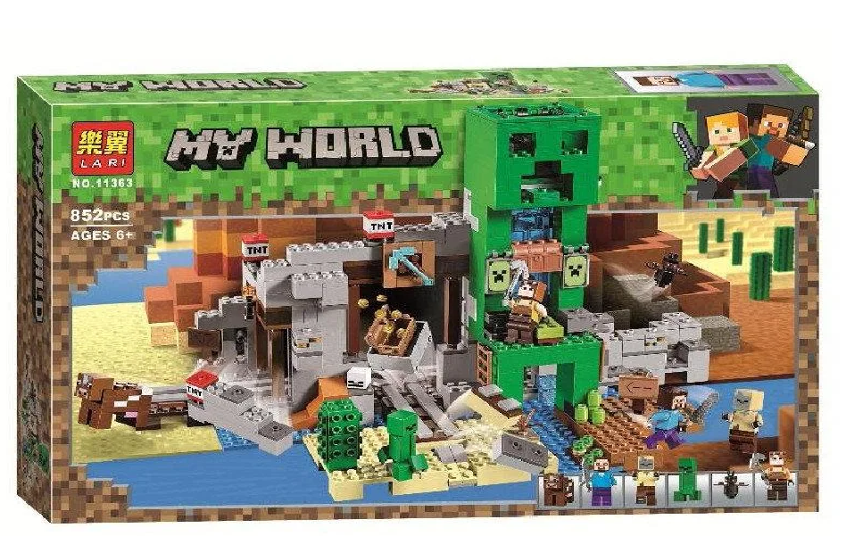 

Конструктор детский Майнкрафт Bela 11363 Шахта Крипера my world от 6 лет, Разные цвета